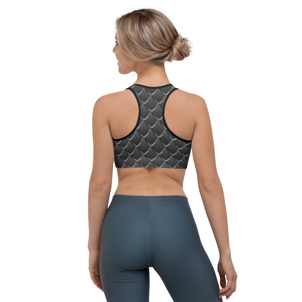 Dragon Cosplay Costume Black Scales Sports bra - Image 4