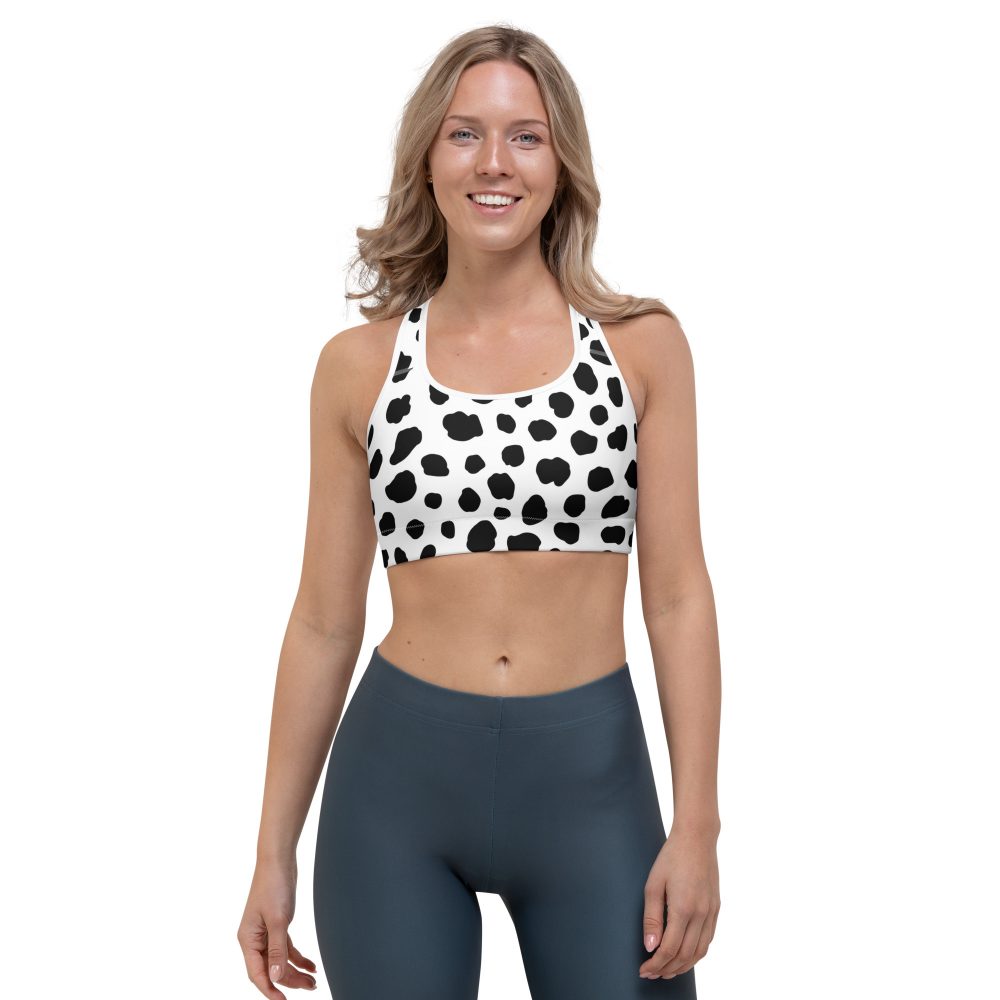 Dalmatian Puppy Dog Cosplay Halloween Costume Sports bra