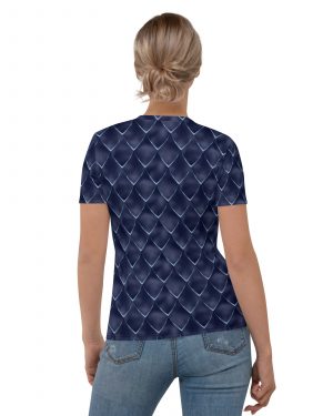 Dragon Cosplay Costume Navy Blue Scales Women’s T-shirt