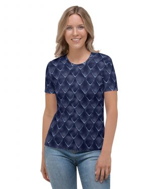 Dragon Cosplay Costume Navy Blue Scales Women’s T-shirt