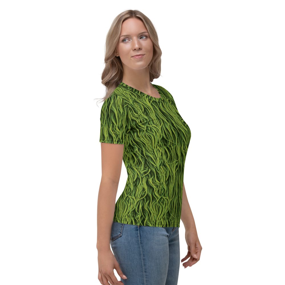 Green Fur Cosplay Costume Printed Women's T-shirt - Image 4