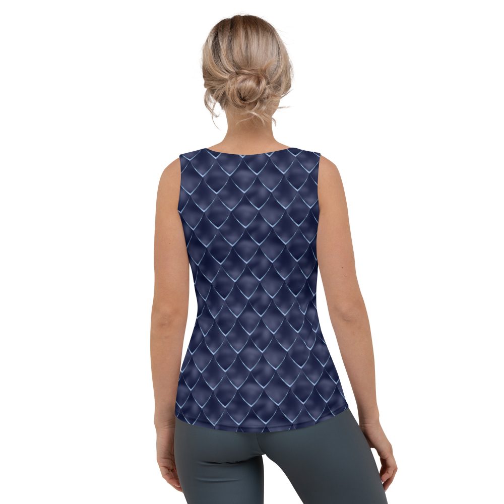 Dragon Cosplay Costume Navy Blue Scales Tank Top - Image 2