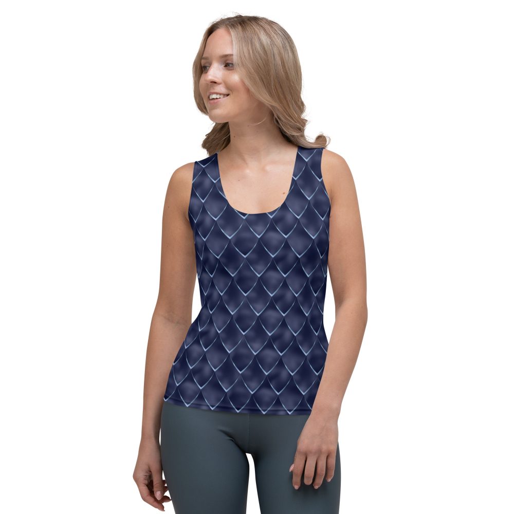 Dragon Cosplay Costume Navy Blue Scales Tank Top