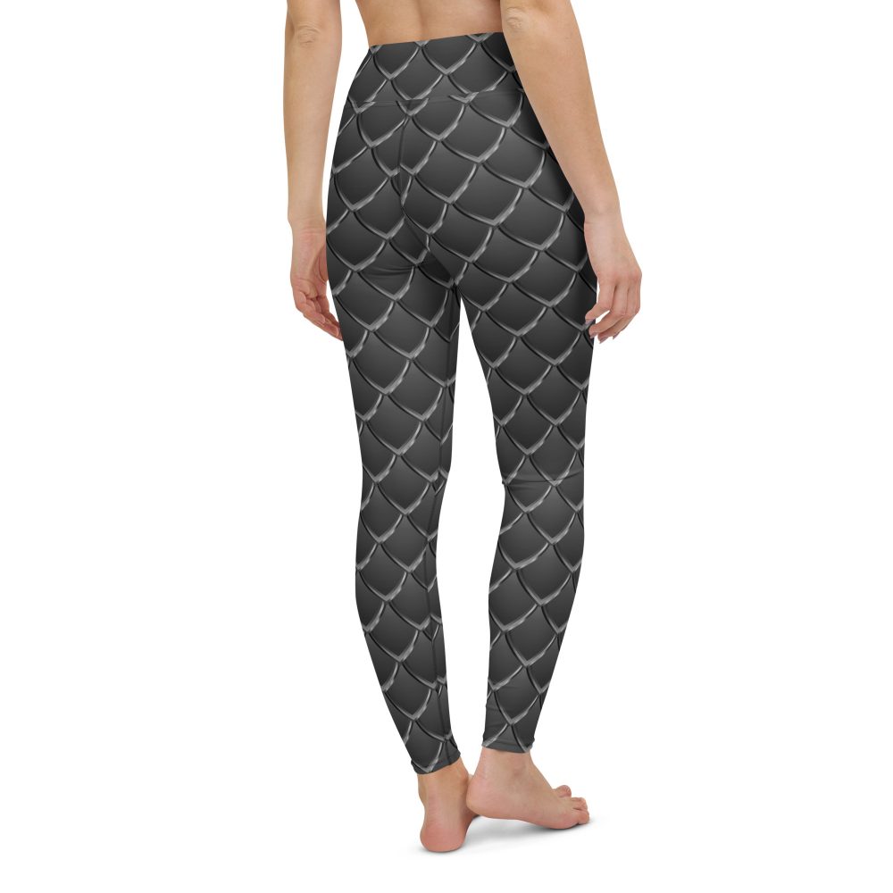 Dragon Cosplay Costume Black Scales Yoga Leggings - Image 6