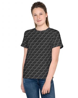 Dragon Cosplay Costume Black Scales Youth T-shirt