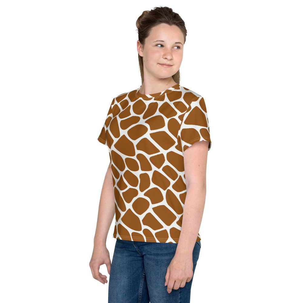 Giraffe Costume Animal Print Safari Halloween Cosplay Youth T-shirt - Image 4