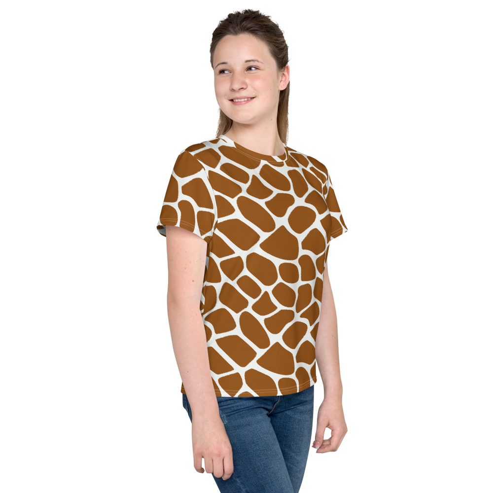 Giraffe Costume Animal Print Safari Halloween Cosplay Youth T-shirt - Image 3