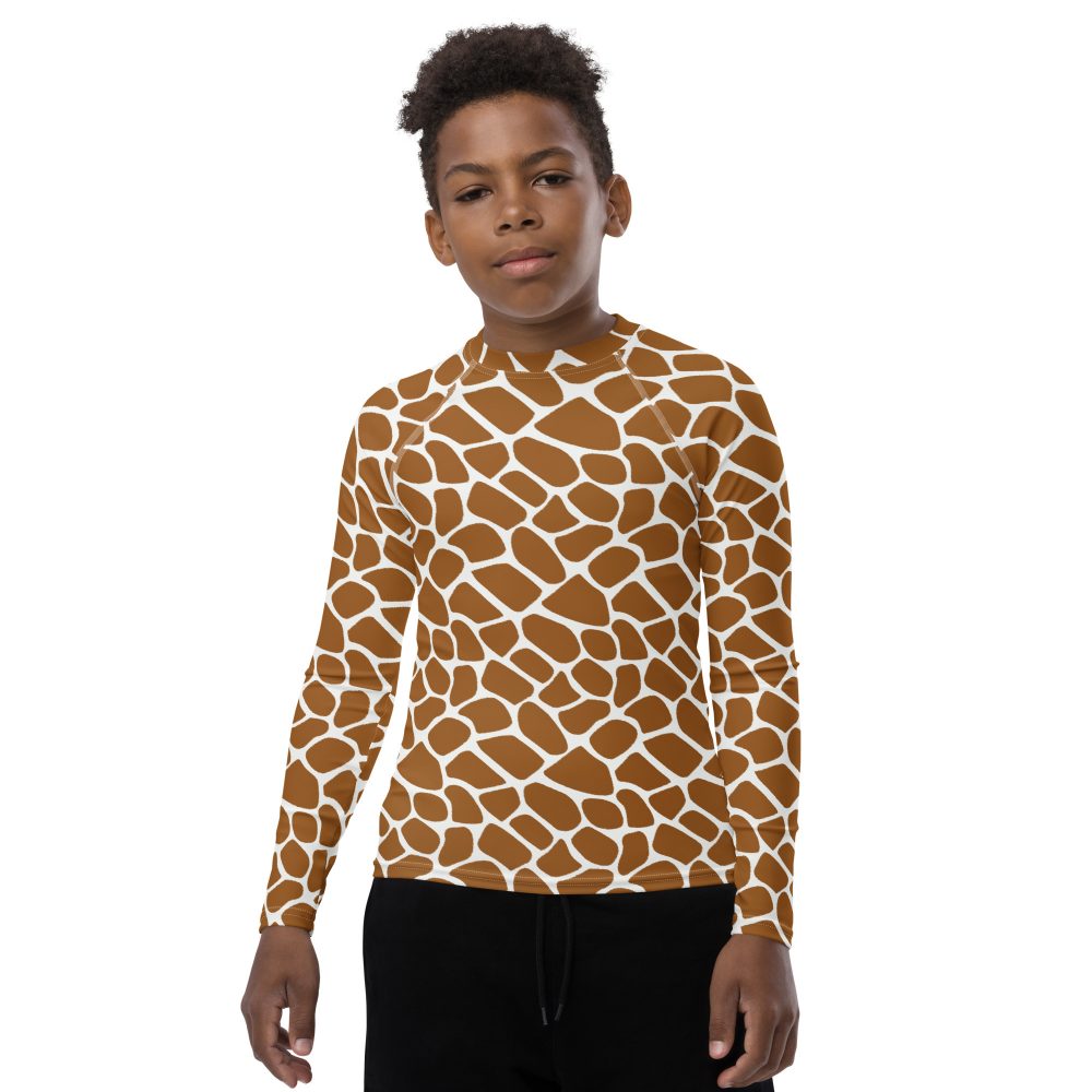 Giraffe Costume Animal Print Safari Halloween Cosplay Youth Rash Guard