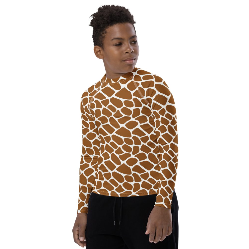 Giraffe Costume Animal Print Safari Halloween Cosplay Youth Rash Guard - Image 3