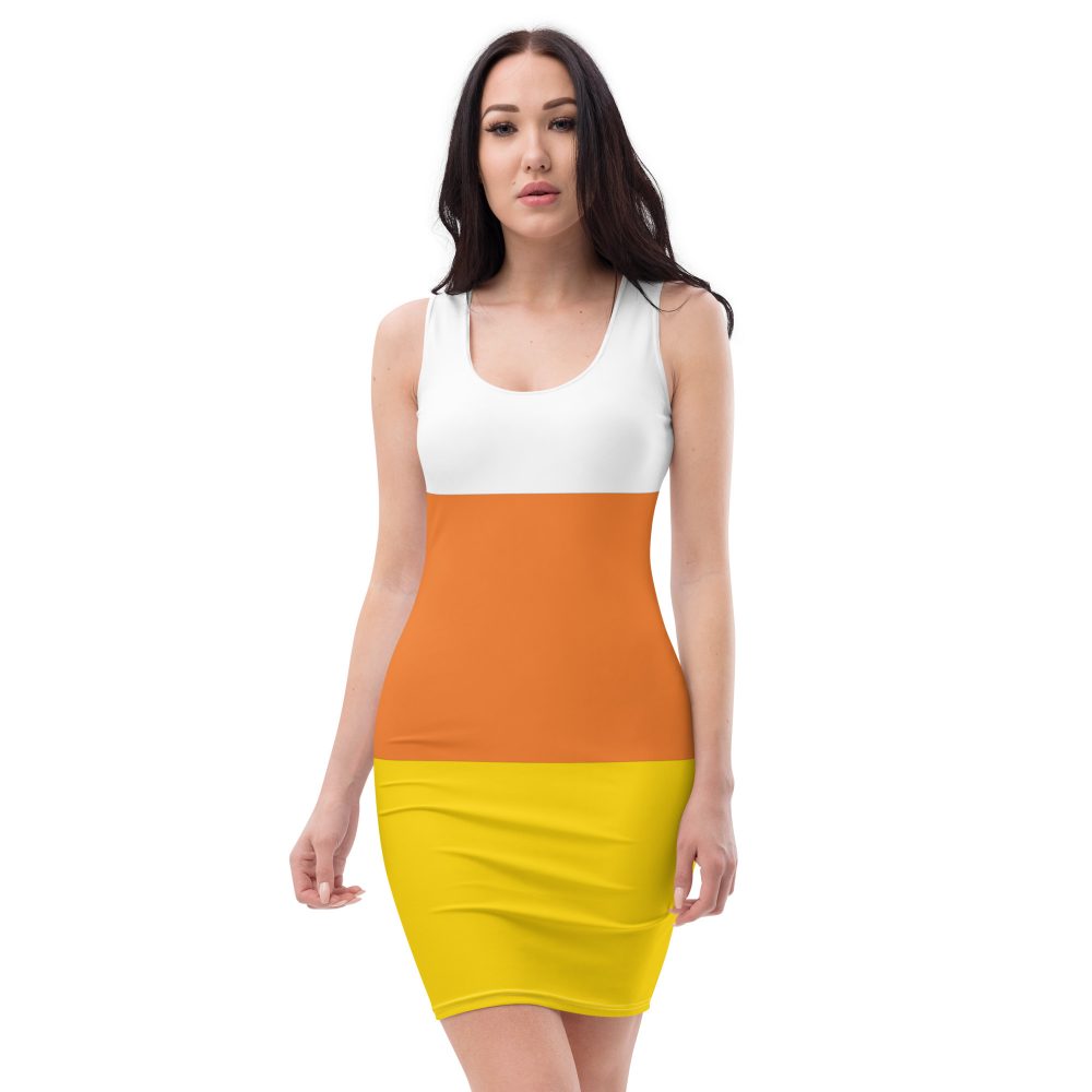 Candy Corn Halloween Costume Cosplay Fitted Bodycon Dress