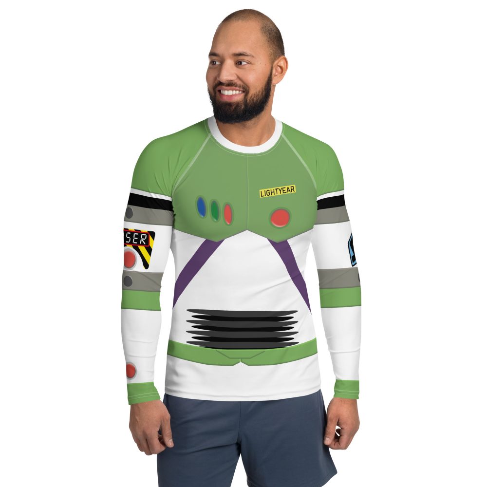 Spaceman Space Ranger Costume Cosplay Men's Long Sleeve Swim Shirt