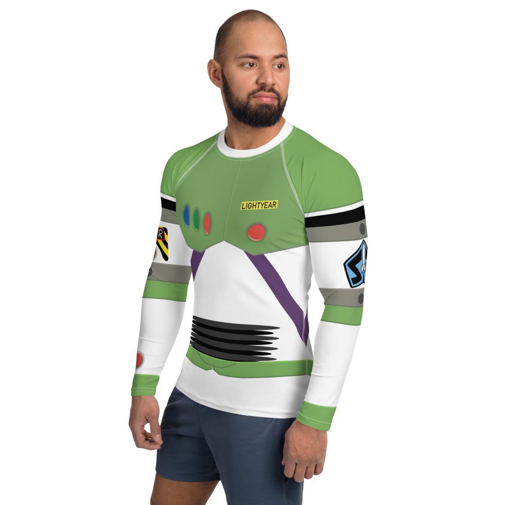 Spaceman Space Ranger Costume Cosplay Men's Long Sleeve Swim Shirt - Image 3