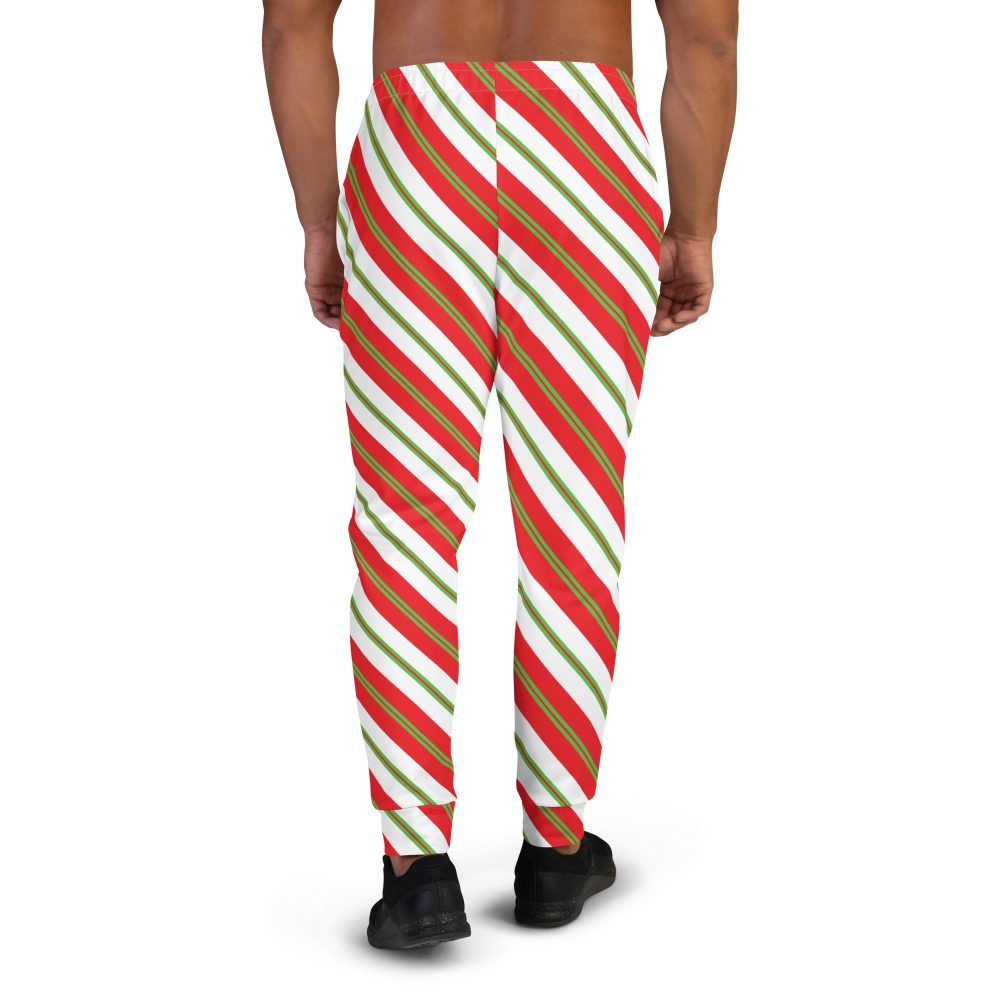 Christmas Sweatpants Candy Cane Striped Men's Joggers - Image 6