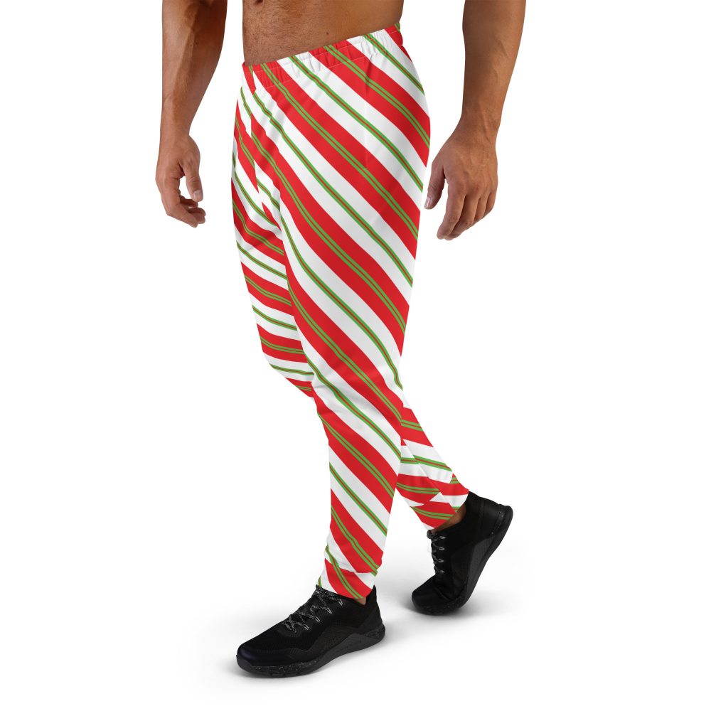 Christmas Sweatpants Candy Cane Striped Men's Joggers - Image 5