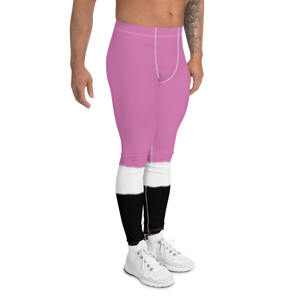 Pink Santa Clause Christmas Costume Men's Leggings - Image 3