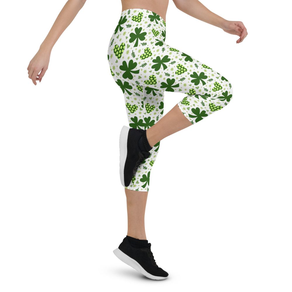 St Patrick's Day Irish Shamrock Clover Capri Leggings - Image 4