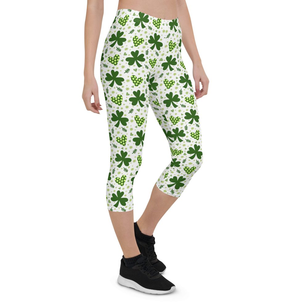 St Patrick's Day Irish Shamrock Clover Capri Leggings - Image 6