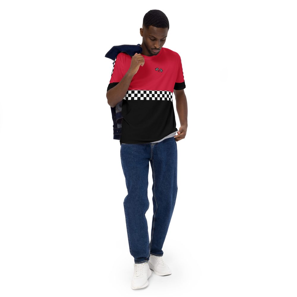 Men's Pit Crew Costume Checkered Flag Racing t-shirt - Image 2