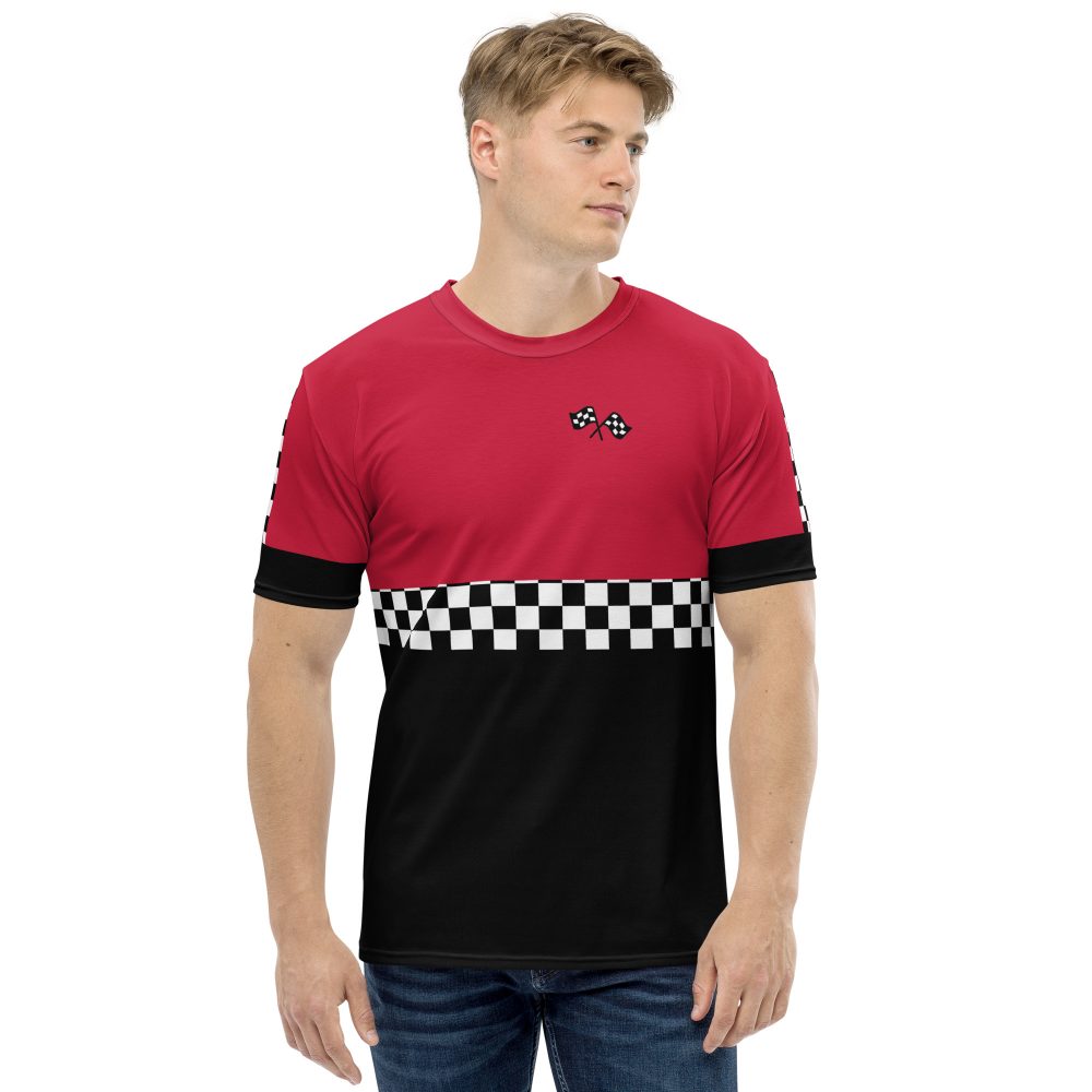 Men's Pit Crew Costume Checkered Flag Racing t-shirt - Image 3