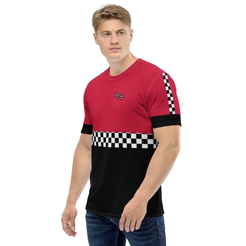 Men's Pit Crew Costume Checkered Flag Racing t-shirt - Image 5