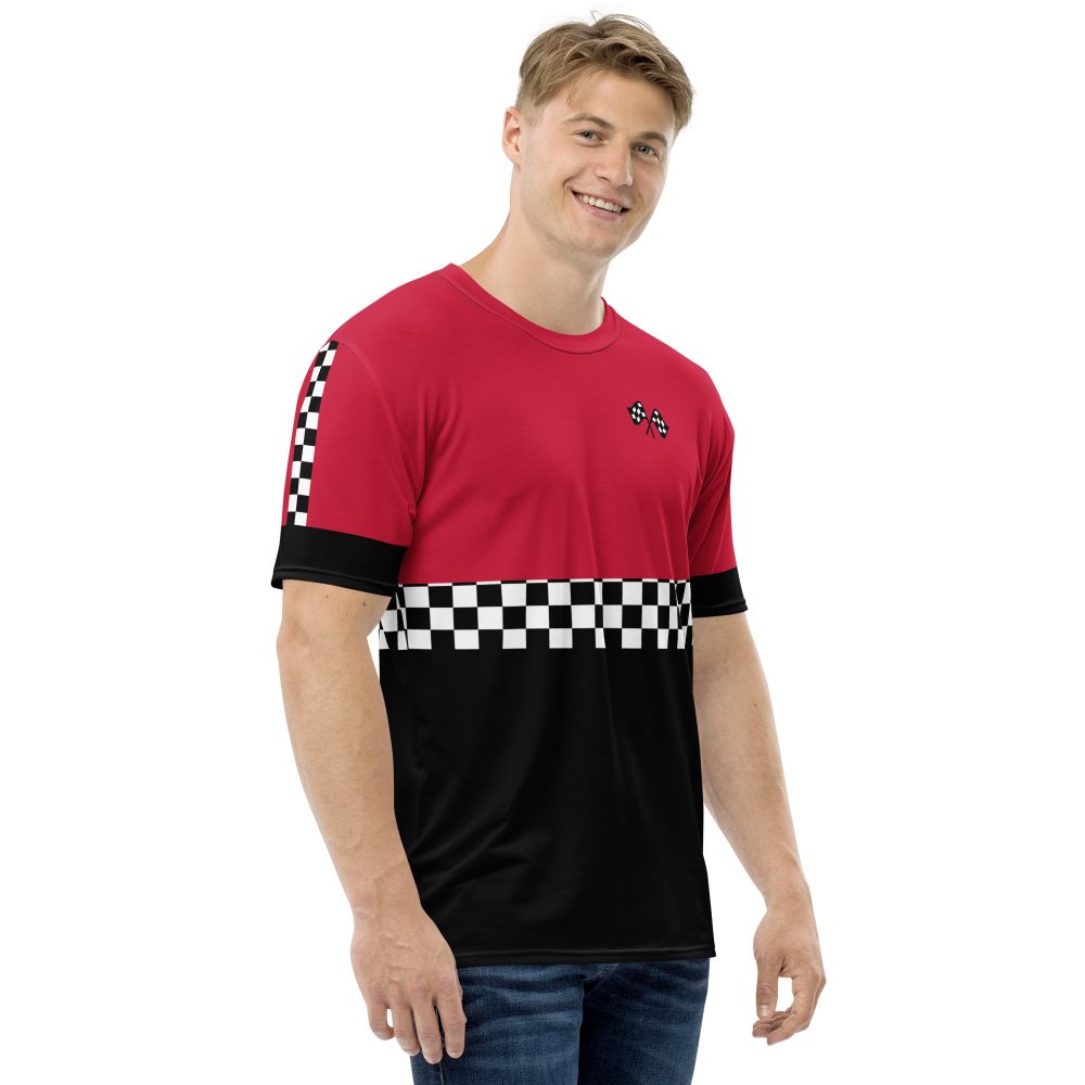 Men's Pit Crew Costume Checkered Flag Racing t-shirt