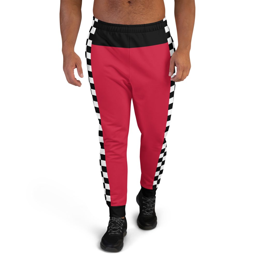 Pit Crew Costume Checkered Flag Race Track Men's Joggers - Image 4