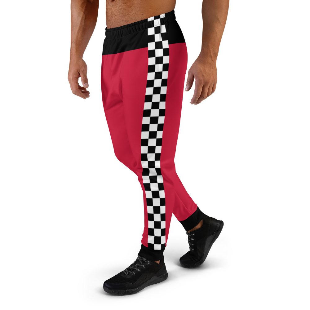 Pit Crew Costume Checkered Flag Race Track Men's Joggers - Image 5