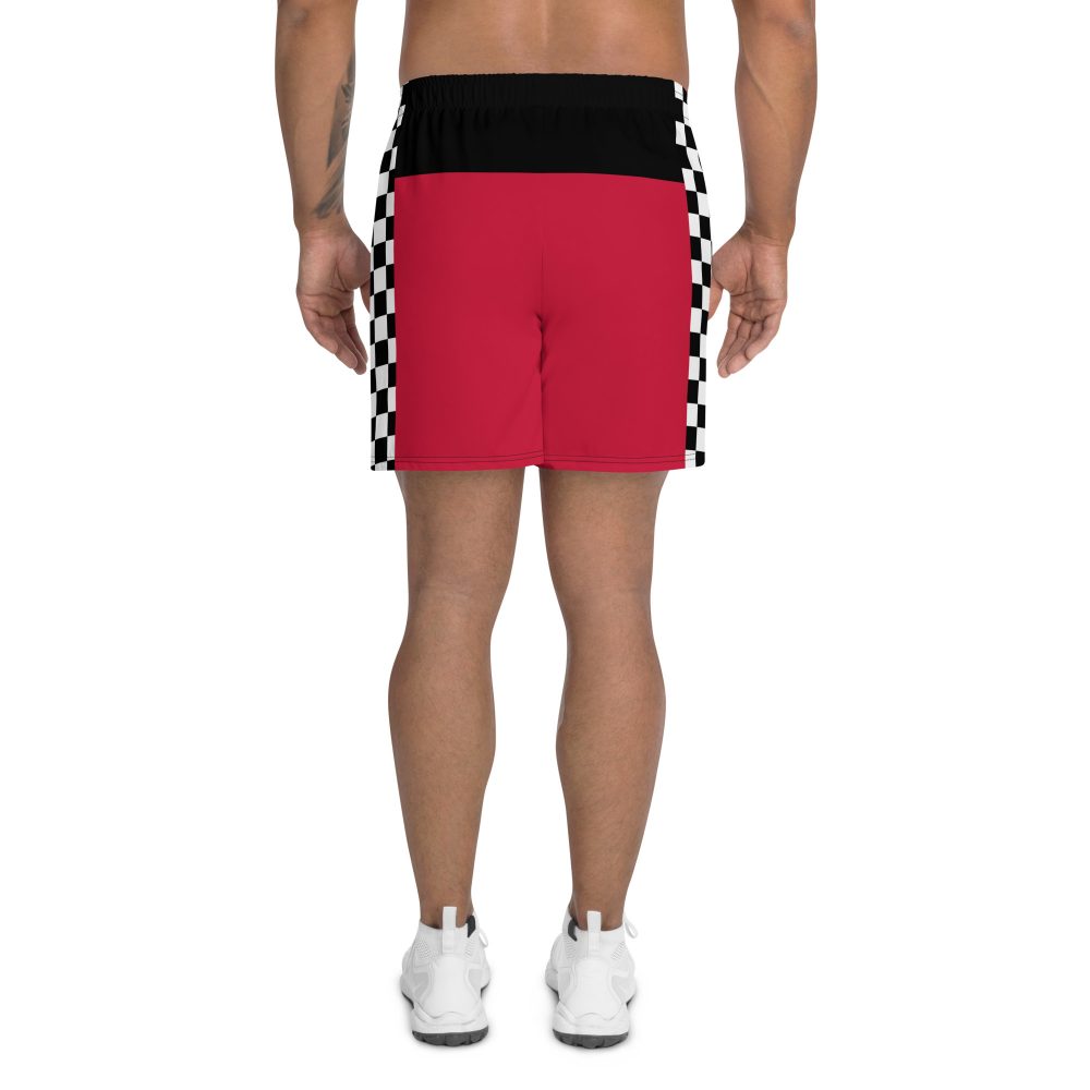 Pit Crew Costume Checkered Flag Race Track Men's Athletic Shorts - Image 4