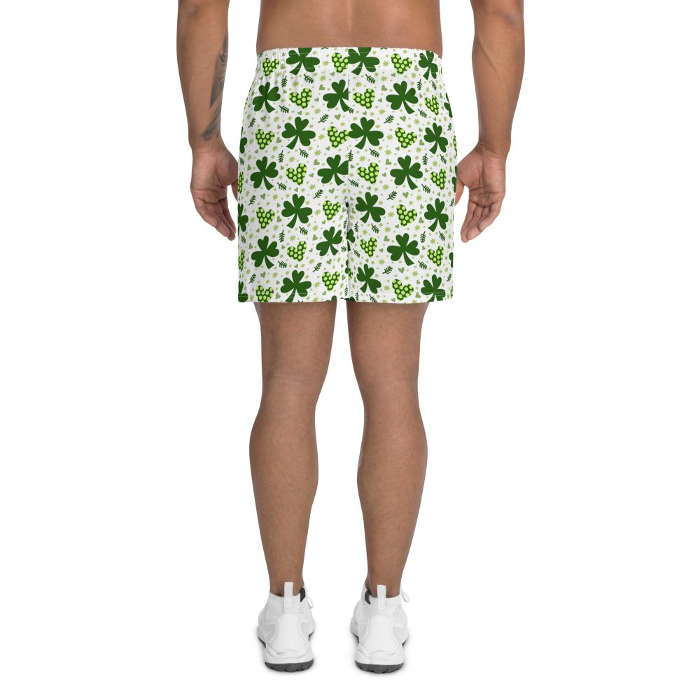 St Patrick’s Day Irish Shamrock Clover Men's Athletic Shorts - Image 4