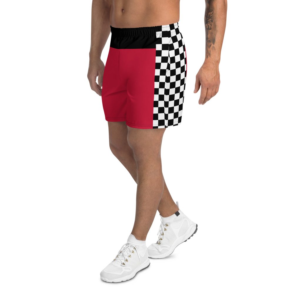 Pit Crew Costume Checkered Flag Race Track Men's Athletic Shorts