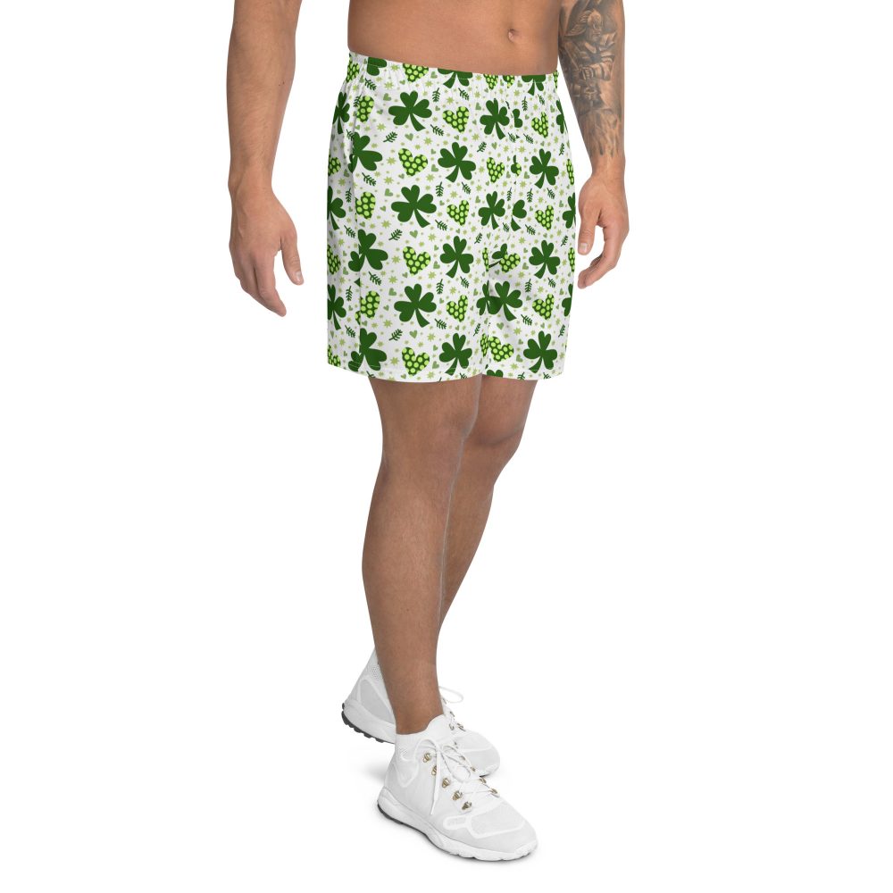 St Patrick’s Day Irish Shamrock Clover Men's Athletic Shorts - Image 2