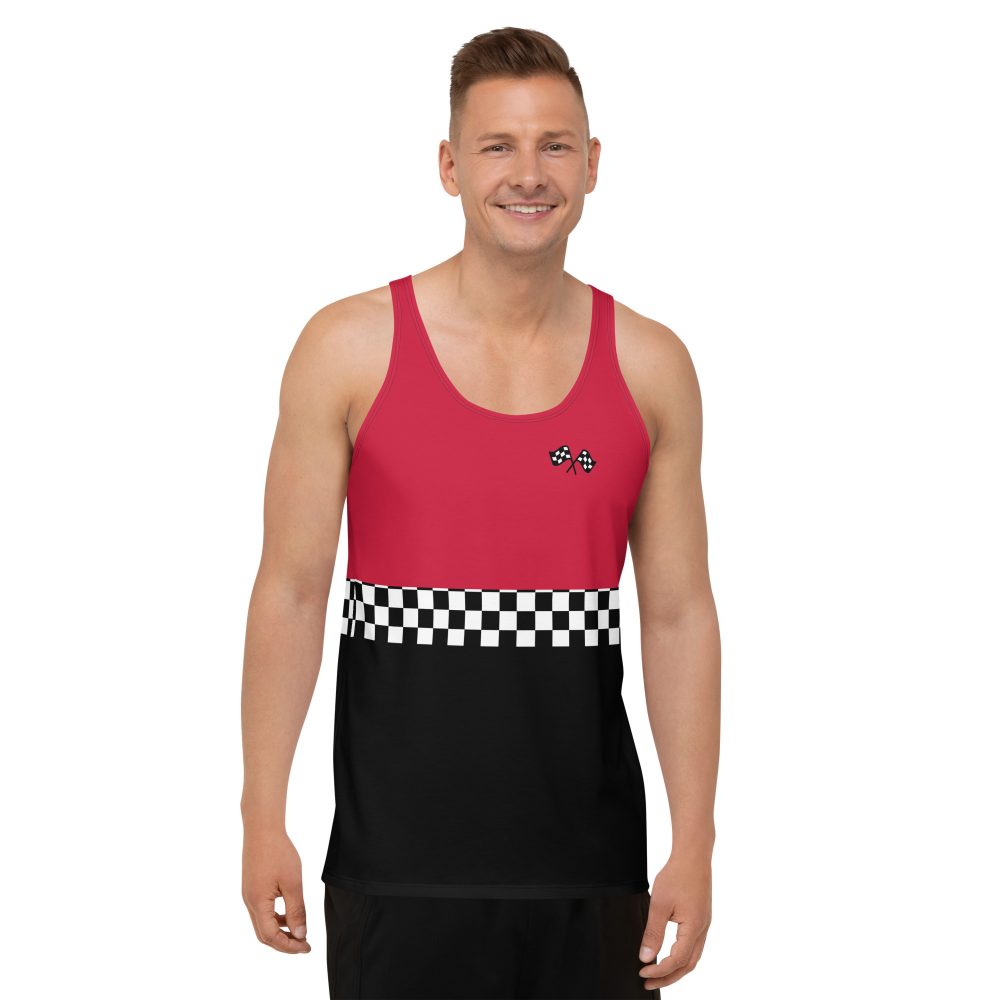 Pit Crew Costume Checkered Flag Race Unisex Tank Top