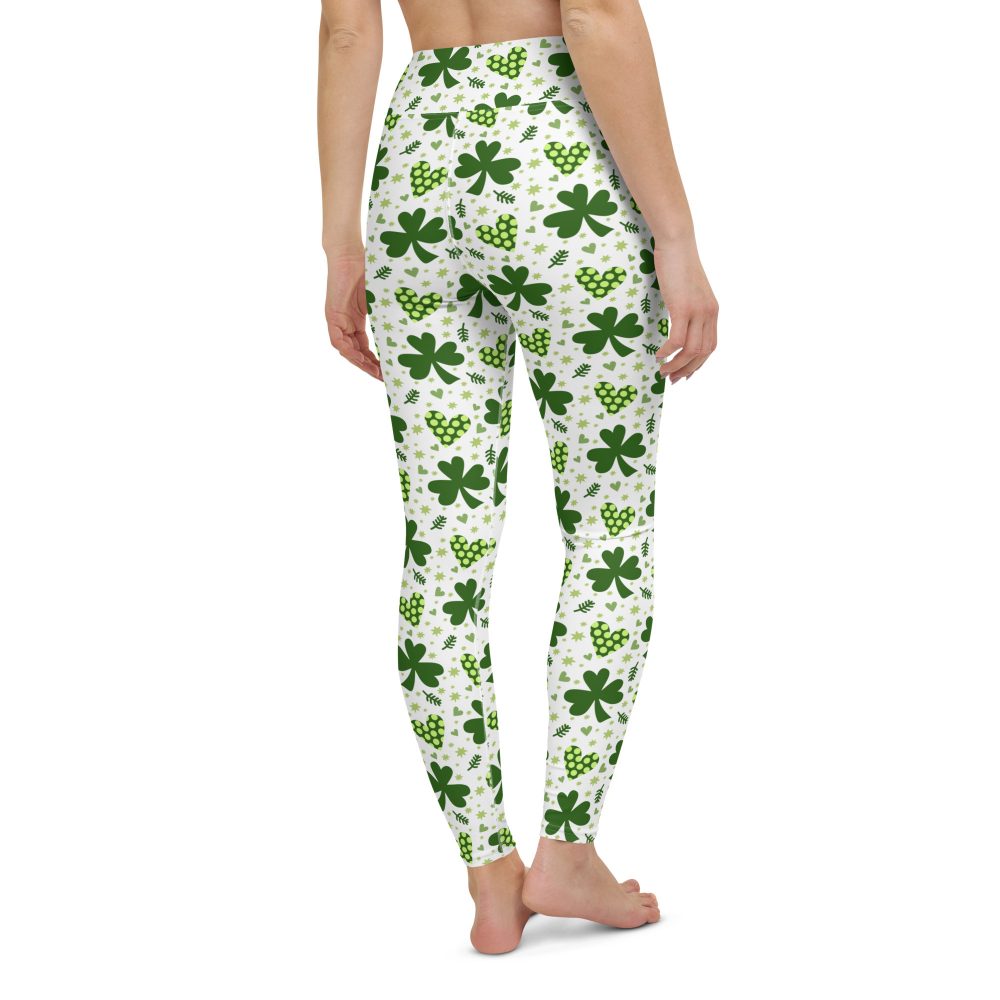 St Patrick's Day Irish Shamrock Clover Yoga Leggings - Image 12