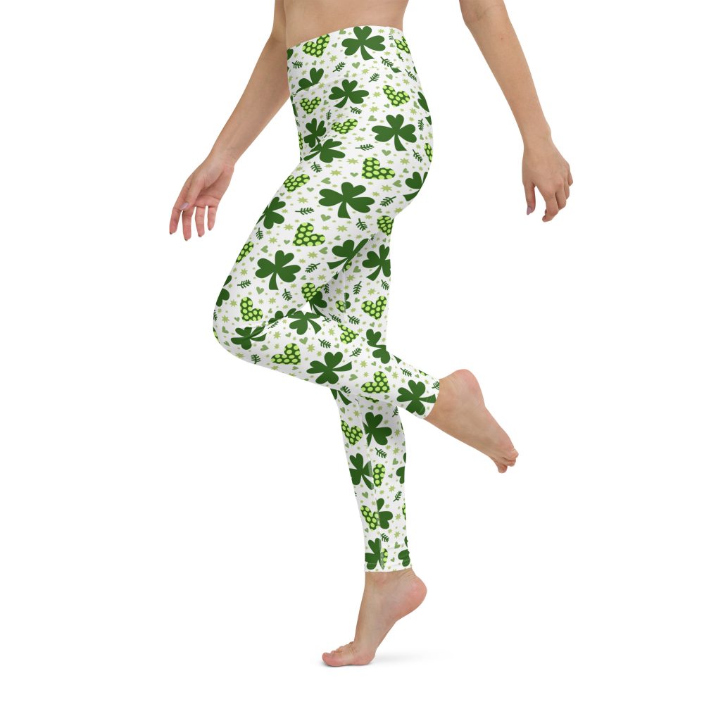 St Patrick's Day Irish Shamrock Clover Yoga Leggings - Image 8