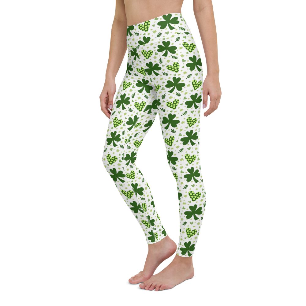 St Patrick's Day Irish Shamrock Clover Yoga Leggings - Image 9