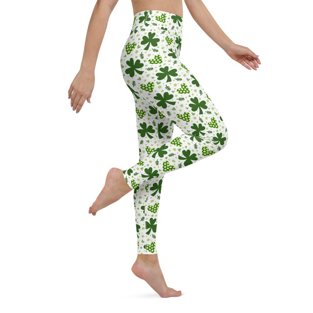 St Patrick's Day Irish Shamrock Clover Yoga Leggings - Image 10