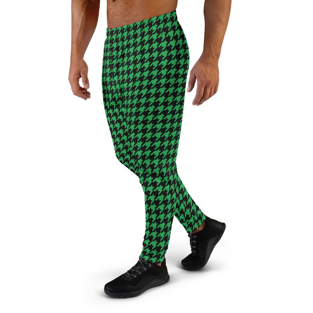 Green Houndstooth St. Patrick’s Day Men's Joggers - Image 3