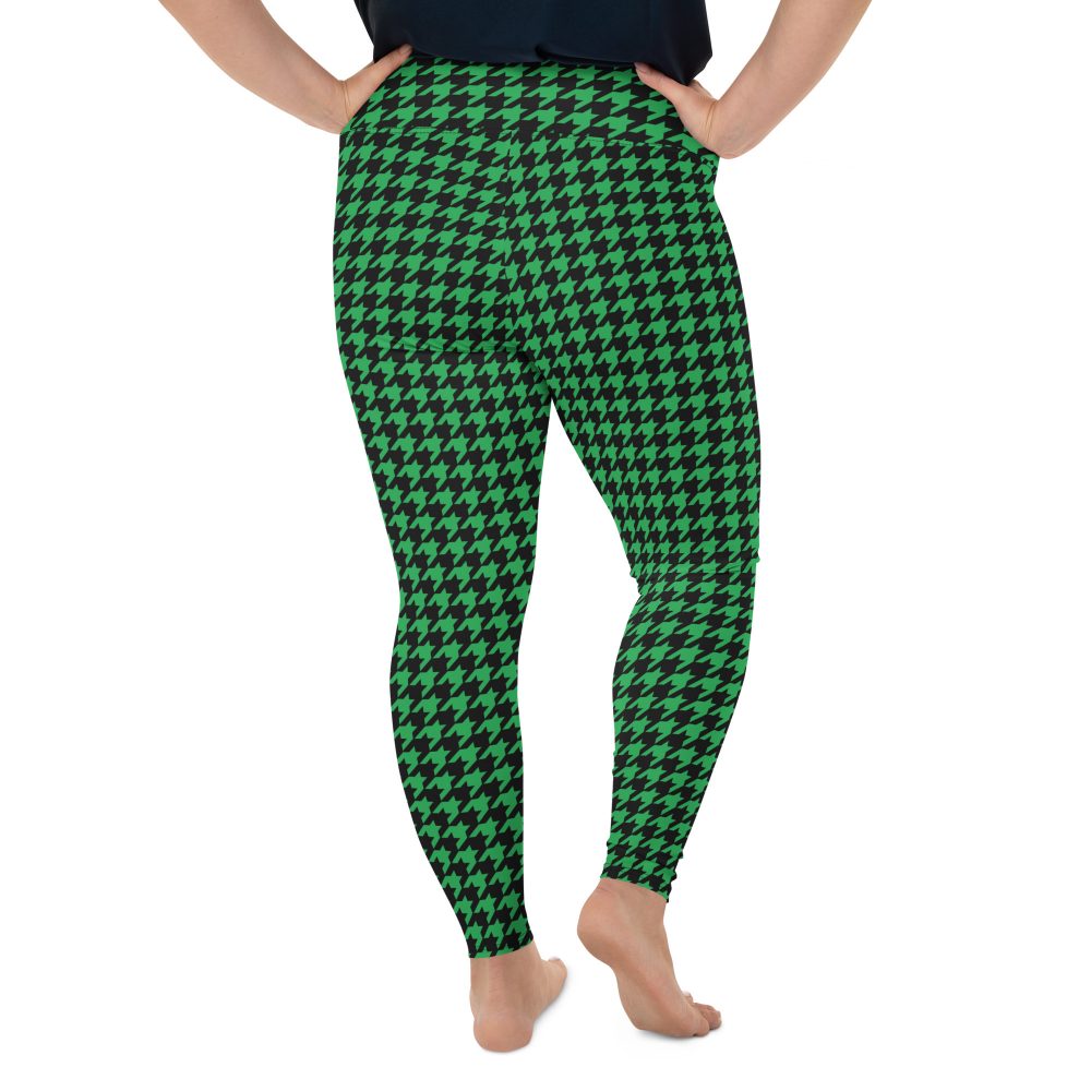 Green Houndstooth St. Patrick’s Day Plus Size Leggings - Image 3