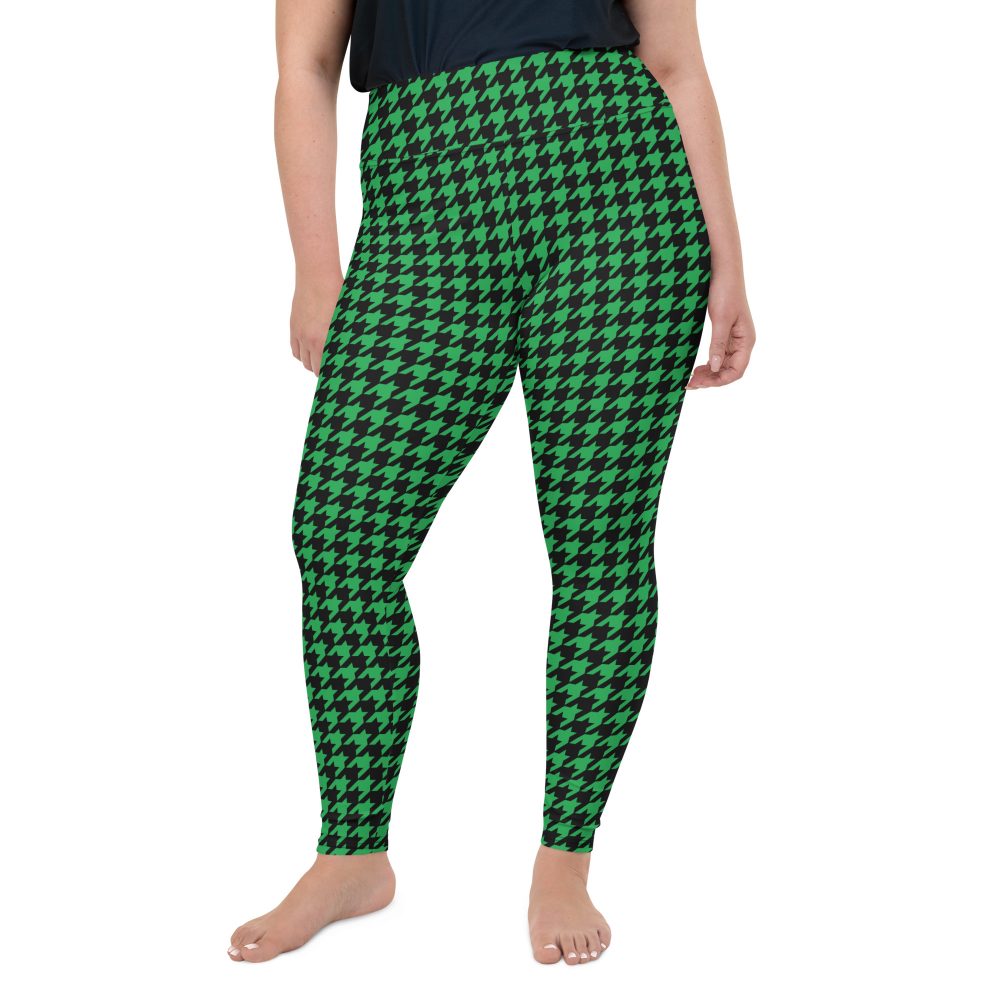 Green Houndstooth St. Patrick’s Day Plus Size Leggings