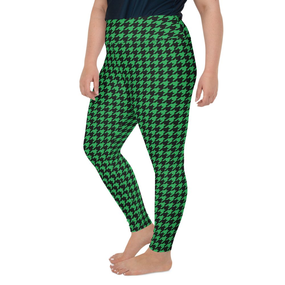 Green Houndstooth St. Patrick’s Day Plus Size Leggings - Image 5