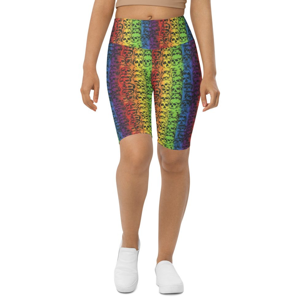 Rainbow Skulls Pride Biker Shorts