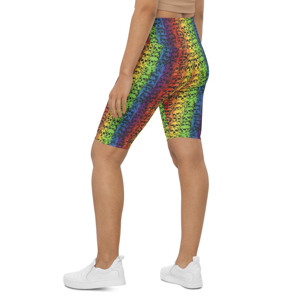 Rainbow Skulls Pride Biker Shorts - Image 5