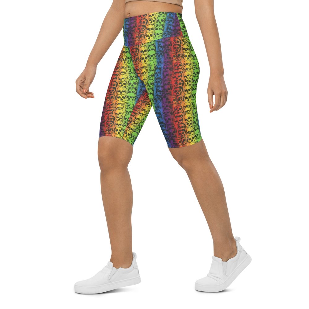 Rainbow Skulls Pride Biker Shorts - Image 6