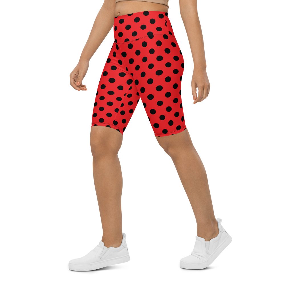 Ladybug Costume Red Black Polka Dot Bike Shorts - Image 6