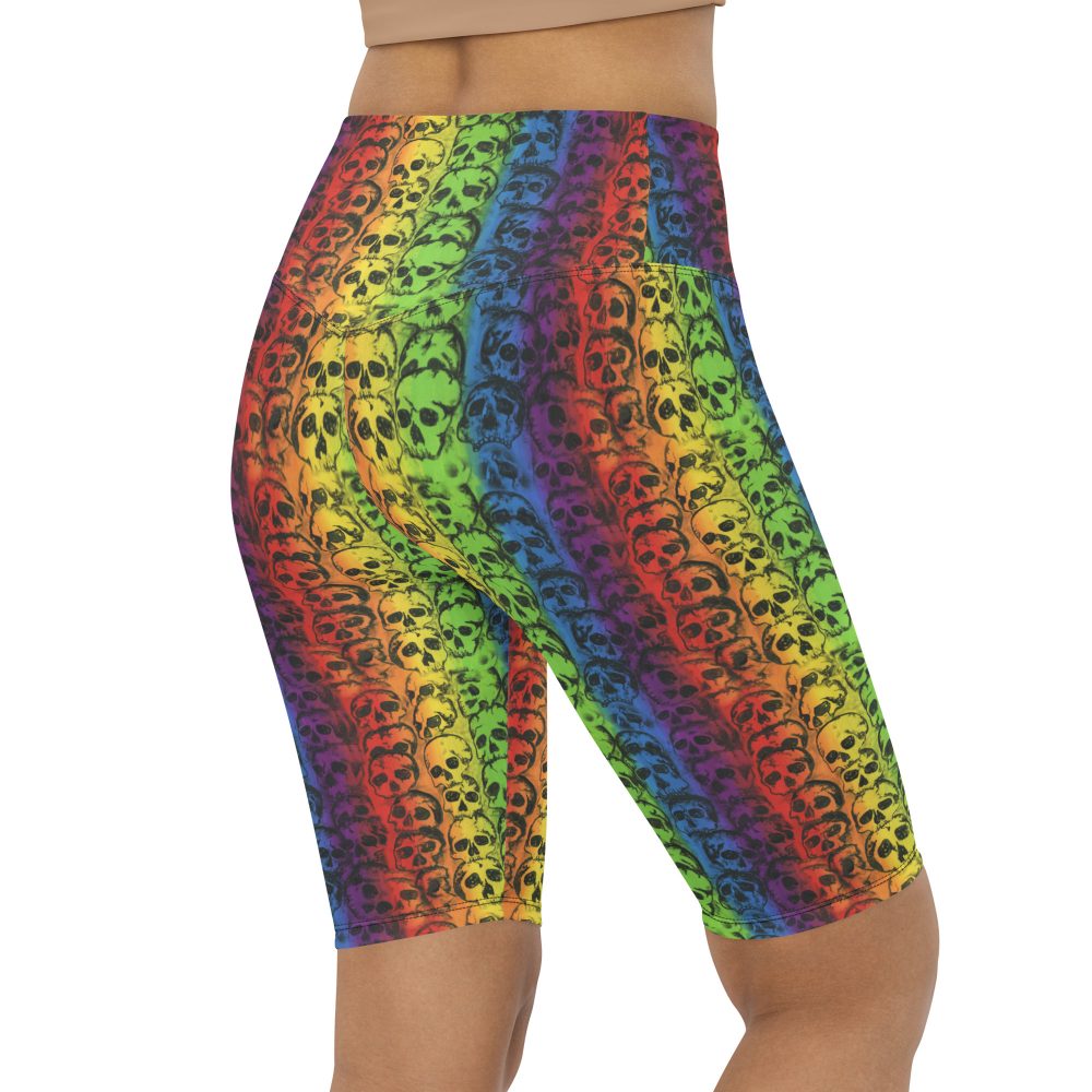 Rainbow Skulls Pride Biker Shorts - Image 4