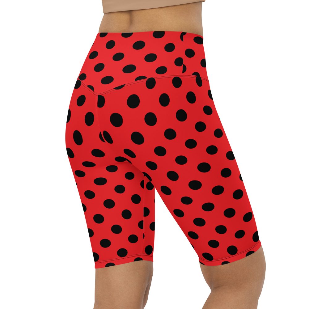 Ladybug Costume Red Black Polka Dot Bike Shorts - Image 4