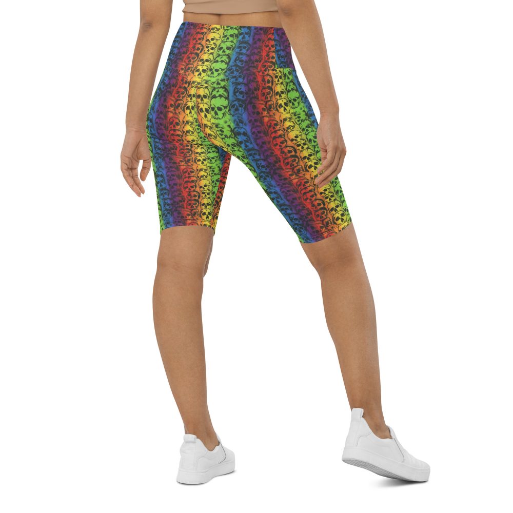 Rainbow Skulls Pride Biker Shorts - Image 2