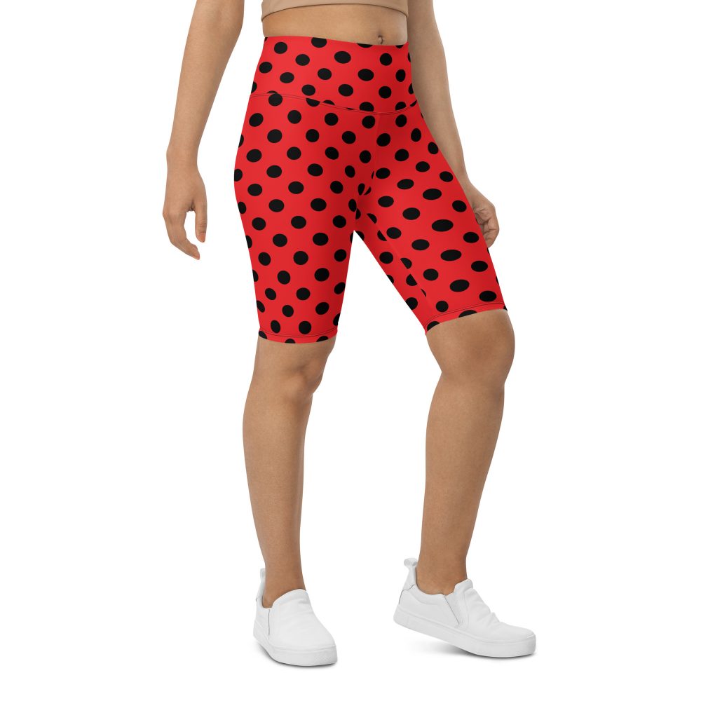 Ladybug Costume Red Black Polka Dot Bike Shorts - Image 3