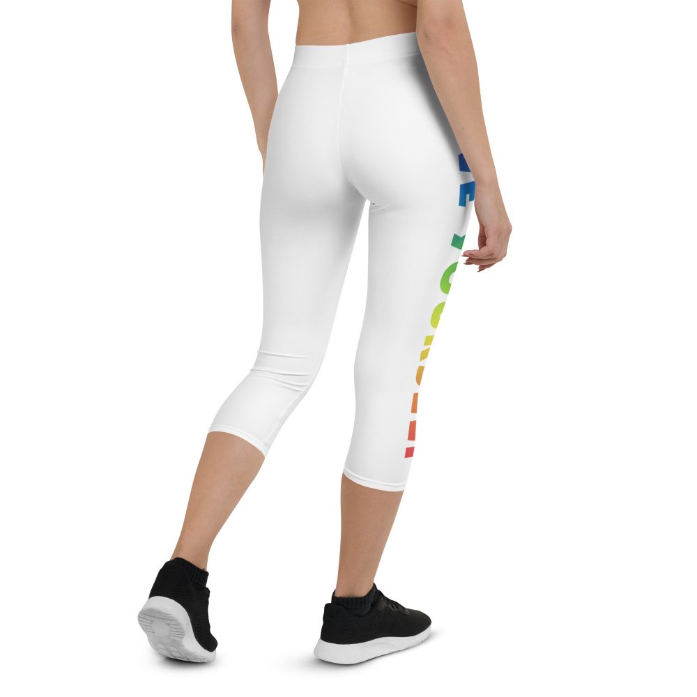 Love Yourself Rainbow Motivational Capri Leggings - Image 5