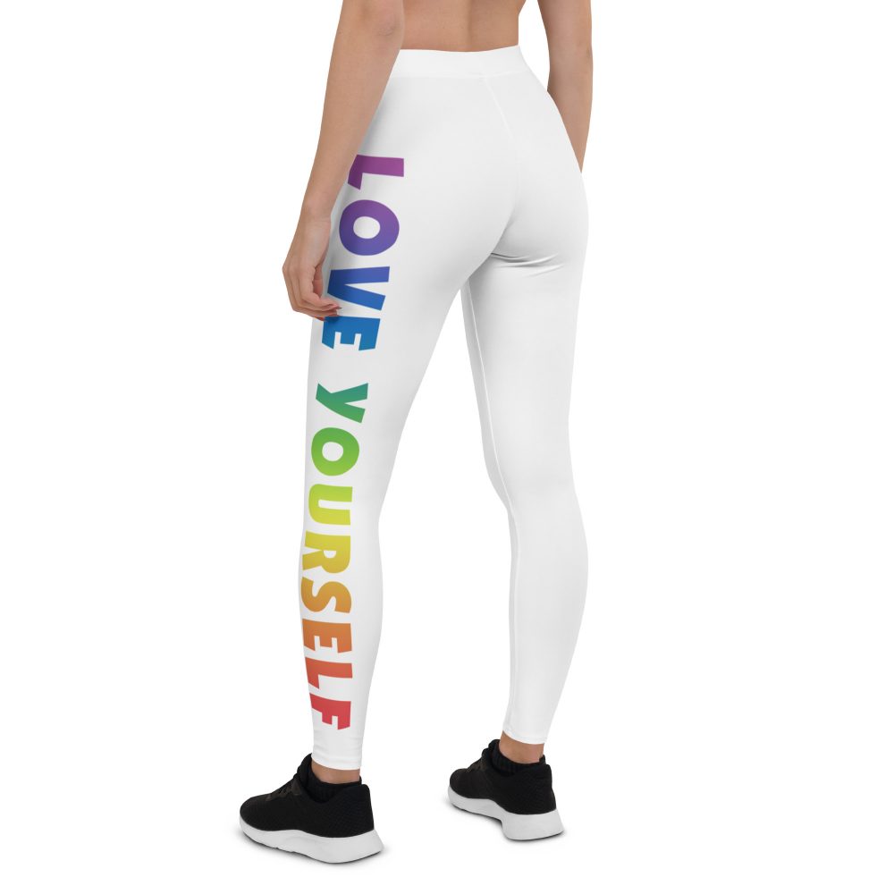 Love Yourself Rainbow Motivational Leggings - Image 5